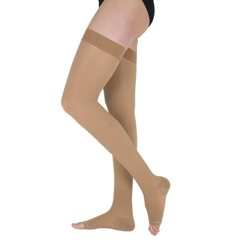 BelaVen AG61602 Thigh Stockings, Class I, Open Toe, Pack of 1