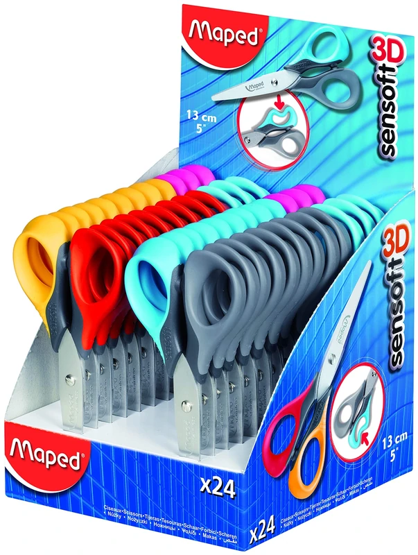Maped Sensoft 3D Scissors 13.5cm (Box of 24 in Assorted Colours)