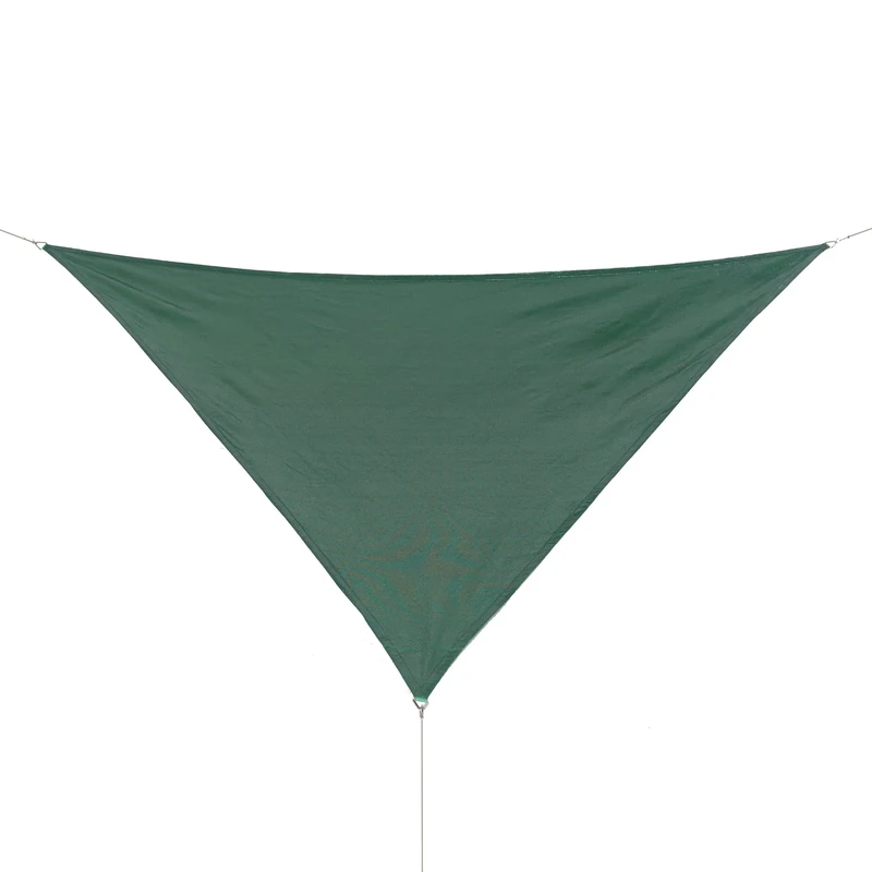 Coolaroo Coolhaven Shade Sail Kit - 95% UV Block Breathable Outdoor Sun Shade with Stainless Steel Hardware for Patio, Deck, Garden, or Pool, 18 ft Triangle, Heritage Green