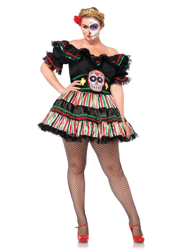 Leg Avenue Day of the Dead Doll Costume (Black)