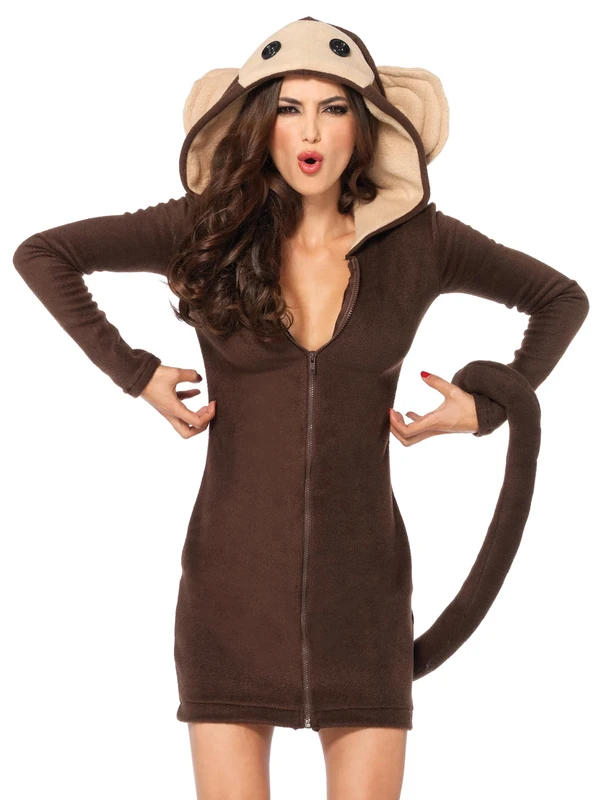 Leg Avenue Cozy Monkey Costume Jacket Brown Size L - Image 1
