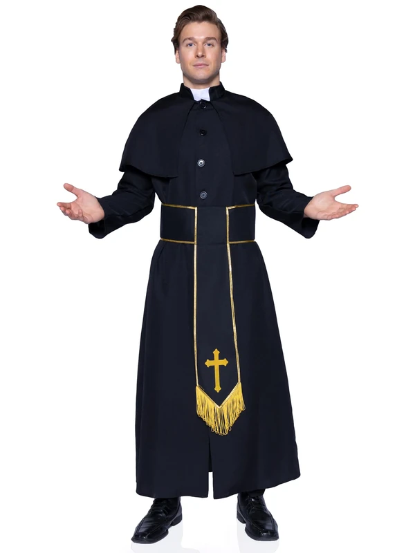 Leg Avenue Priest Costume (M/L, Black)