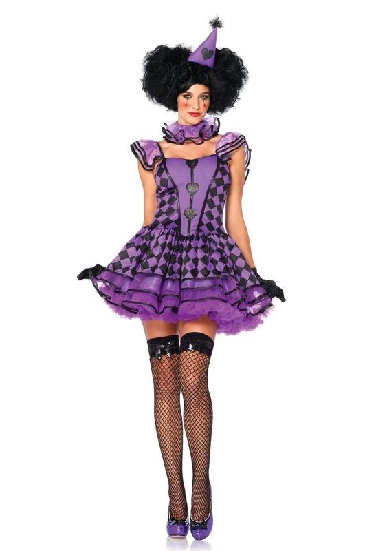 Leg Avenue Pretty Parisian Clown Costume (M/L, Black/Purple)
