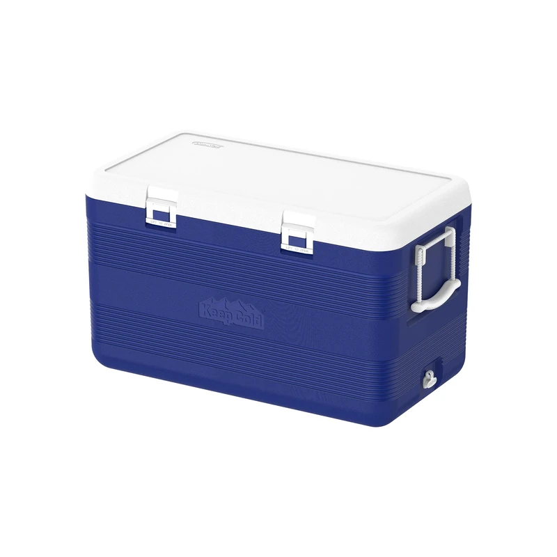 Duramax Deluxe Icebox 100L High performance cool box with PU Insulation, Icebox with ergonomic handles for easy handling, Fishing icebox, Cooler box, Blue
