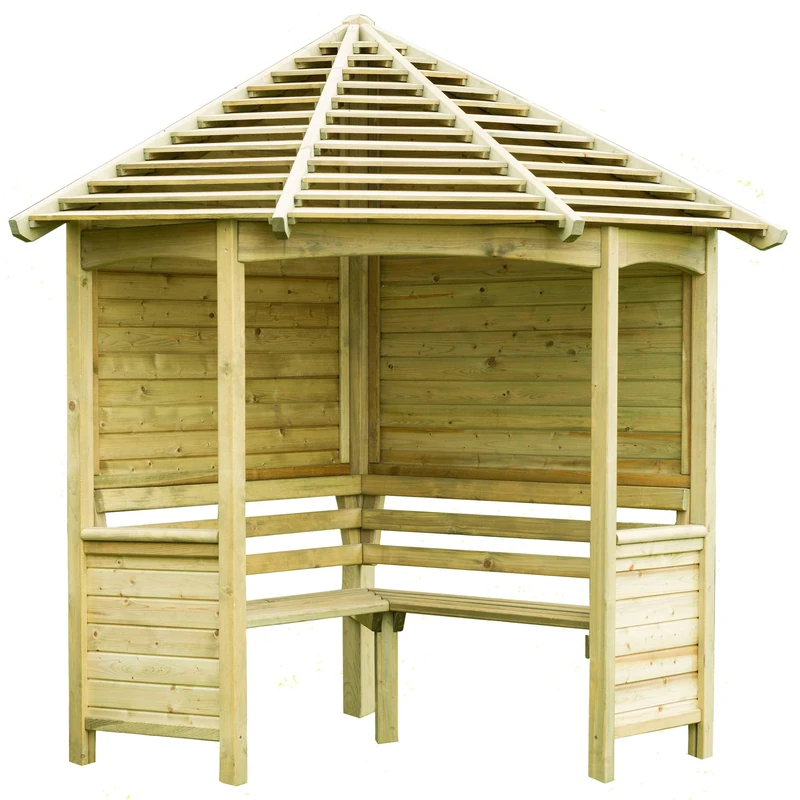 Forest Garden Forest Venetian Corner Arbour, Pressure Treated, 8.2 x 7.6