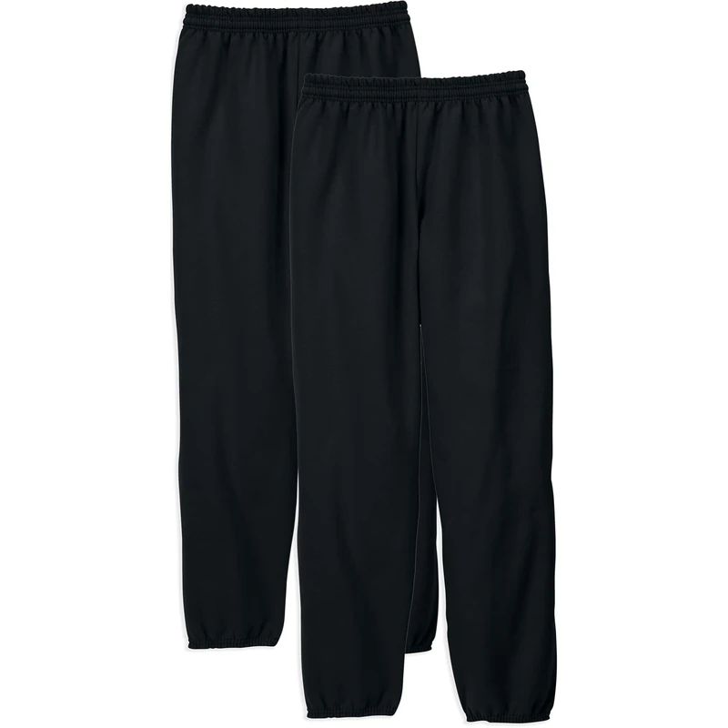 Hanes Men's Sweatpants, EcoSmart Best Sweatpants for Men, Men's Athletic Lounge Pants with Cinched Cuffs (1 or 2 Pack Option), Black - 2 Pack, XXL