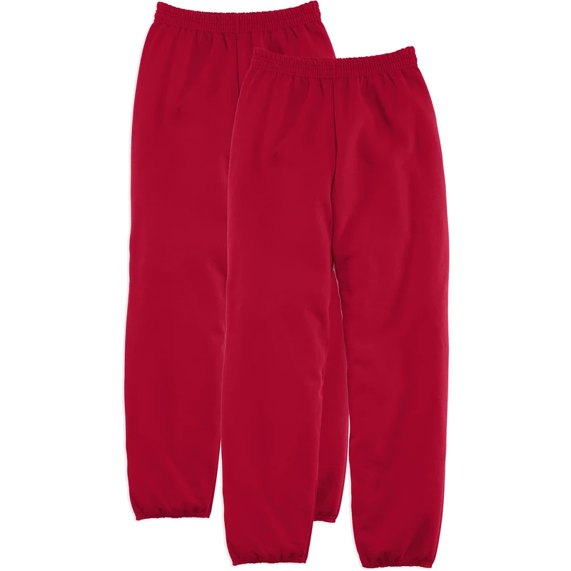 Hanes Men's EcoSmart Non-Pocket Sweatpant (Pack of 2), Deep Red, 3X-Large