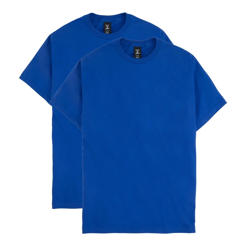 Hanes Men's Tall Short Sleeve Beefy-T, Deep Royal, 4X-Large/Tall (Pack of 2)