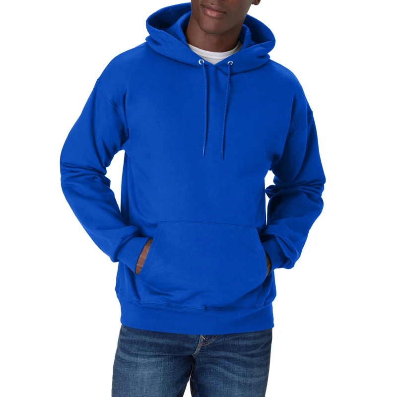 Hanes Unisex-Adult mensOF170Ultimate Cotton Pullover Hood Long Sleeve Hooded Sweatshirt - Blue - Medium