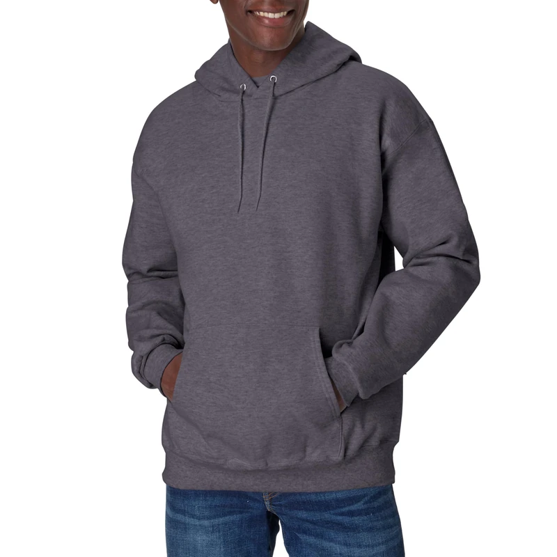 Hanes unisex-adult mensOF170Ultimate Cotton Pullover Hood Long Sleeve Hooded Sweatshirt - Charcoal - XL