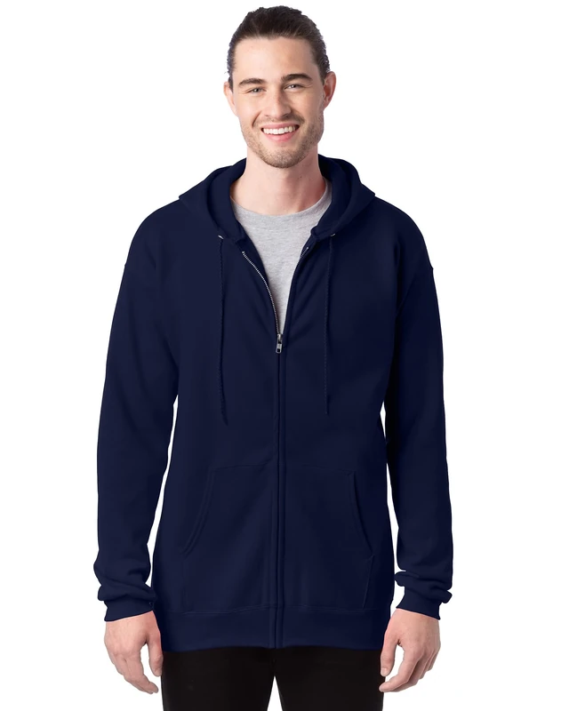 Hanes Men's Full Zip Ultimate Heavyweight Fleece Hoodie, Deep Navy, XXX-Large (US Size) (US Size)