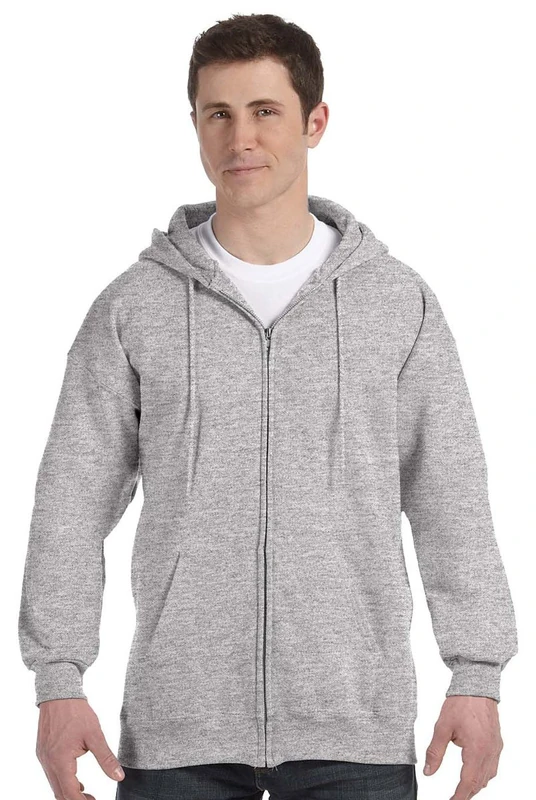 Hanes Men's Full Zip Ultimate Heavyweight Fleece Hoodie, Light Steel, X-Large