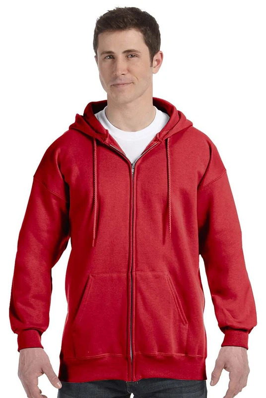 Hanes Men's Full Zip Ultimate Heavyweight Fleece Hoodie, Deep Red, XX-Large