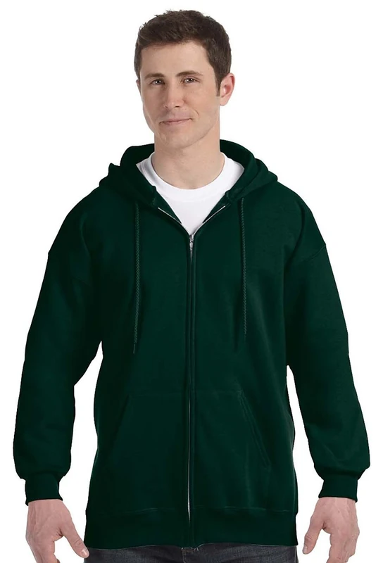 Hanes Men's Full Zip Ultimate Heavyweight Fleece Hoodie, Deep Forest, Medium