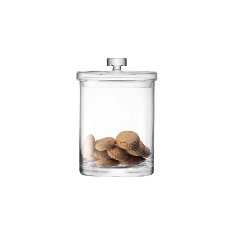 LSA International Maxi Container & Lid H22cm Clear| 1 Unit | Mouthblown & Handmade Glass | MI02