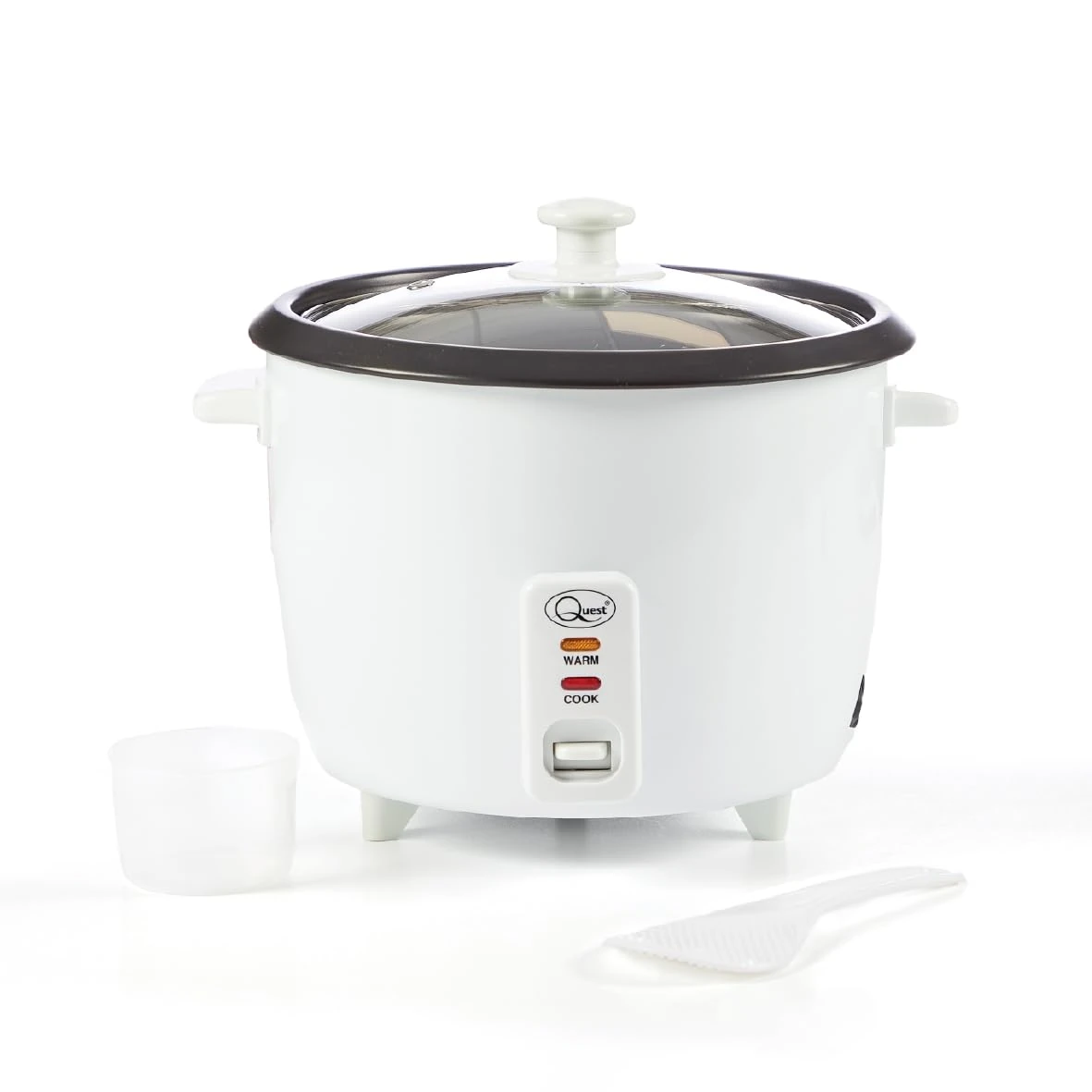 Quest 35450 2.5L Rice Cooker/Up to 12 Servings/Non-Stick Removable Bowl/Keep Warm Functionality / 900W / Includes Measuring Cup & Spatula