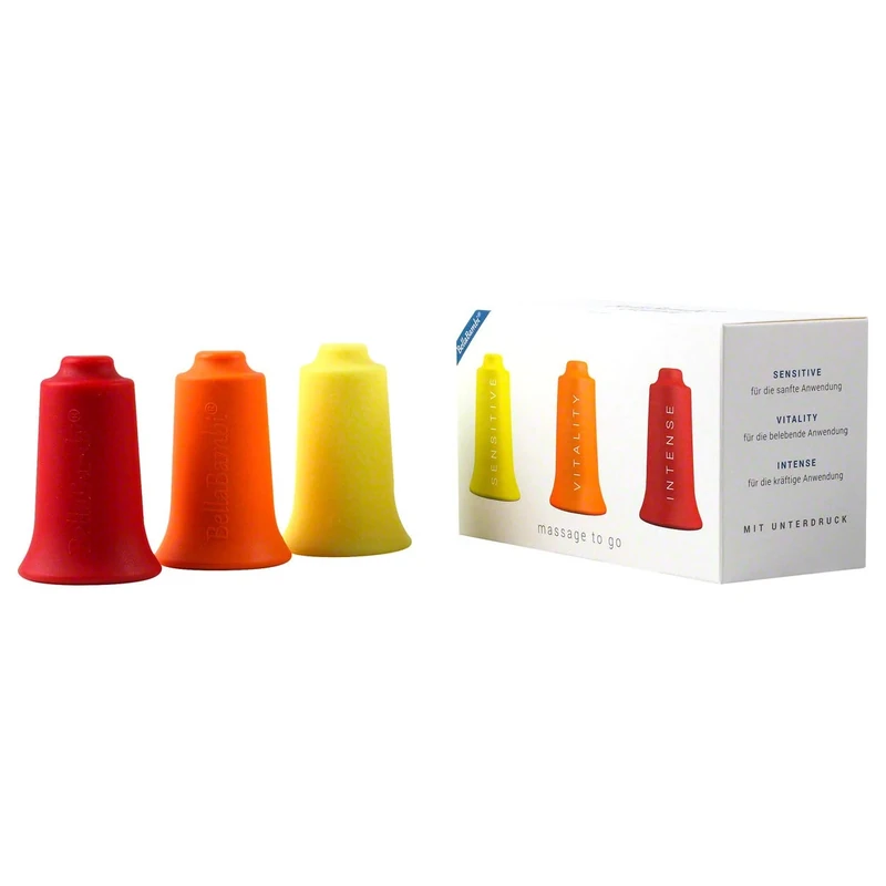 BellaBambi original Cupping-Set TRIO: SENSITIVE (Yellow) + REGULAR (Orange) + INTENSE (Red) 34 mm - Image 1