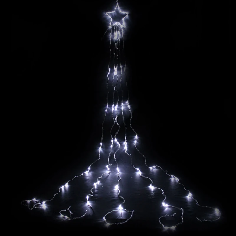 WeRChristmas 340 LED House Christmas Tree Top Star Light with Waterfall Effect 5 x 3.5 m Strings, White
