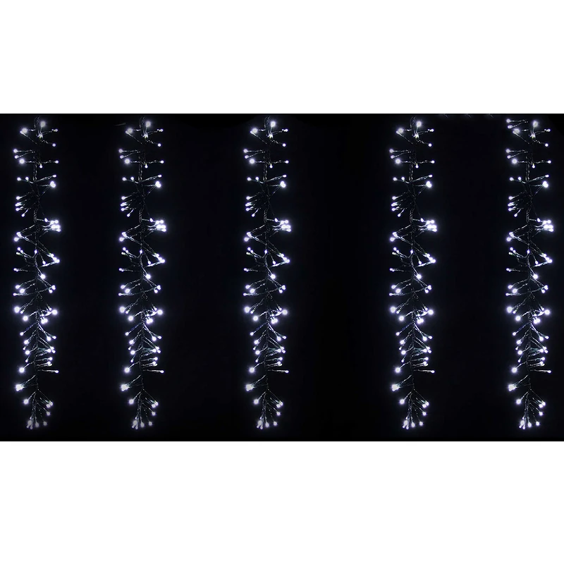 WeRChristmas 4 m x 80 cm 480 LED Multi- Function Cluster Curtain Light Christmas Decoration, White