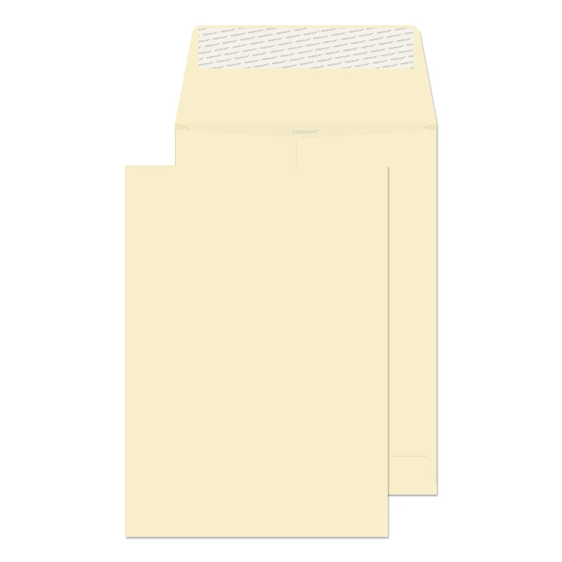 Blake Business C4 324 x 229 x 25 mm 120 gsm Gusset Pocket Peel & Seal Envelopes (9400) Cream Wove - Pack of 125