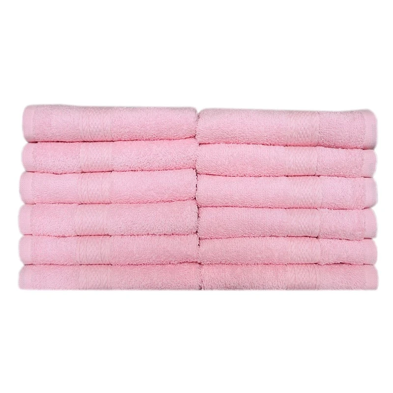 Go West 50 x 90 cm Combed Cotton Hand Towel, Pack of 12, Pink