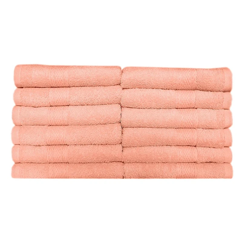 Go West 50 x 90 cm Combed Cotton Hand Towel, Pack of 12, Peach