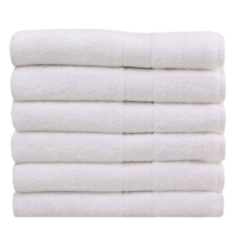 Go West 70 x 125 cm Combed Cotton Bath Towel, Pack of 6, White