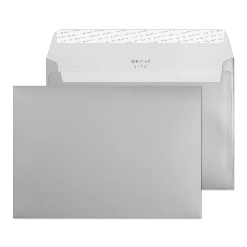 Blake Creative Shine C5 162 x 229 mm 120 gsm Peel & Seal Wallet Envelopes (312) Metallic Silver - Pack of 500