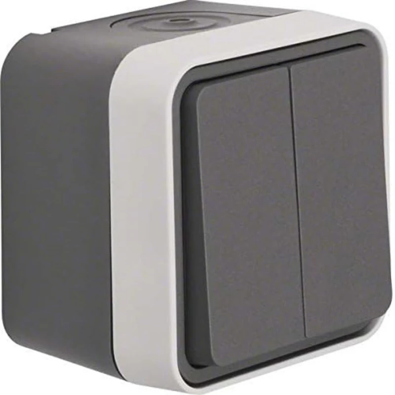 Berker Series Switch 2 Contacts 50753515 Ap Light Grey W.1 Button 4011334391173 Black