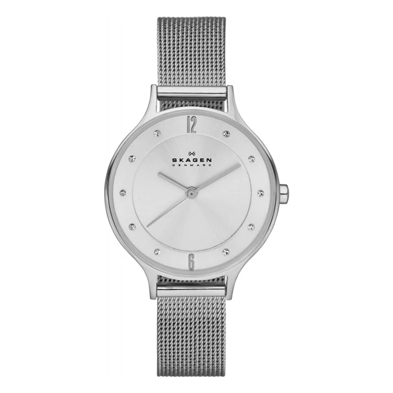 Skagen Watch for Women Anita Lille, Three Hand Movement, 30 mm Silver Stainless Steel Case with a Stainless Steel Mesh Strap, SKW2149