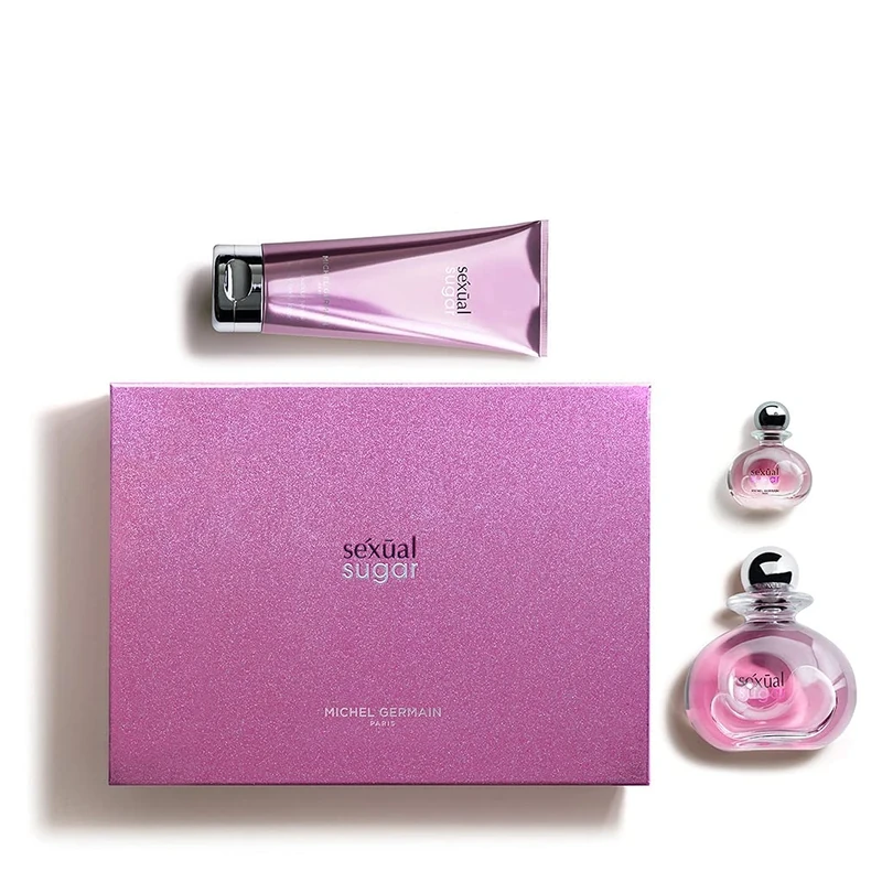 Michel Germain Sexual Sugar - Gift Set for Women - Floral Fragrance - Notes of Wildberries, Passion Flower and Vanilla - Long Lasting - Includes EDP Spray, Miniature Parfum and Body Lotion - 3 pc Set