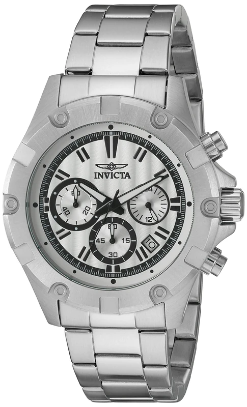 Invicta Specialty Men's Quartz Watch with Silver Dial Chronograph display on Silver Stainless Steel Bracelet 15602