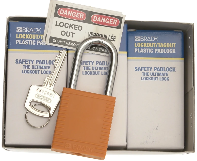 Signs & Labels FLOL15F Lockout Safety Padlock (Pack of 6) - Orange