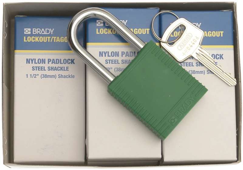 Signs & Labels FLOL15E Lockout Safety Padlock (Pack of 6) - Green