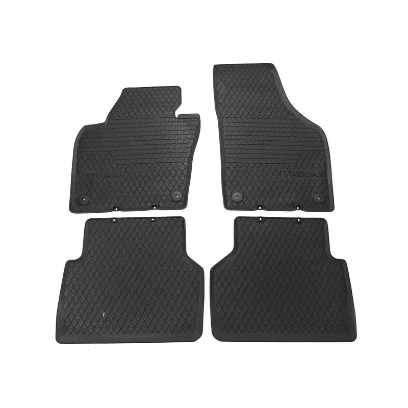 Volkswagen 5N1061500A 82V All-Weather Floor Mats 4x Rubber Mats for VW Tiguan (Type 5N), Black