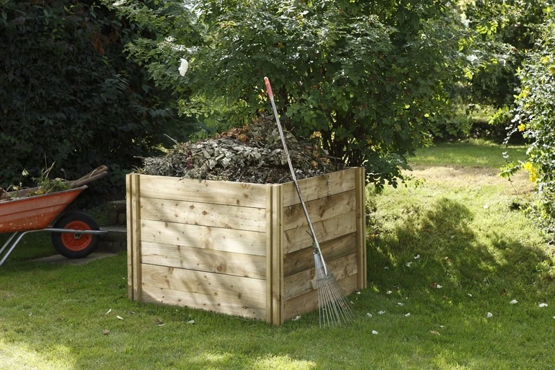 Forest Garden 650L Pressure Treated Wooden Slot Down Compost Bin
