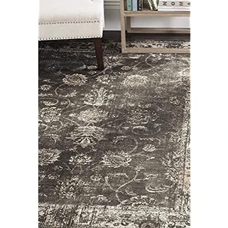 Safavieh Traditional Indoor Woven Square Area Rug, Vintage Collection, VTG117, in Soft Anthracite, 183 X 183 cm for Living Room, Bedroom or Any Indoor Space