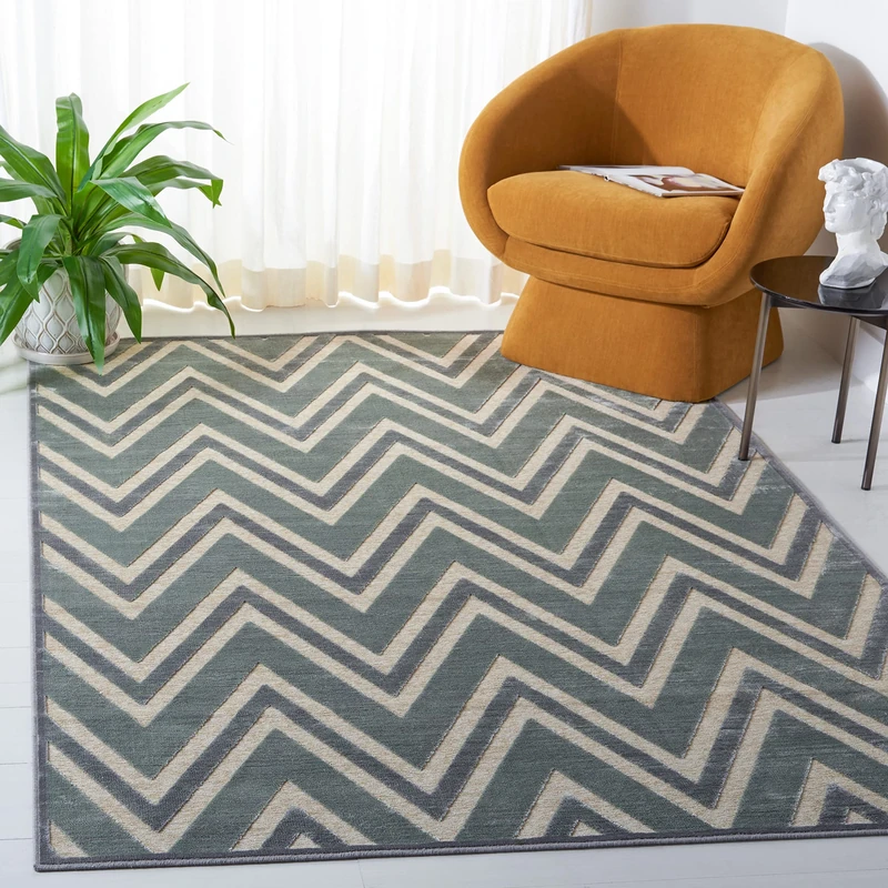 Safavieh Transitional Indoor Woven Rectangle Area Rug, Paradise Collection, PAR356, in Grey / Multi, 160 X 229 cm for Living Room, Bedroom or Any Indoor Space