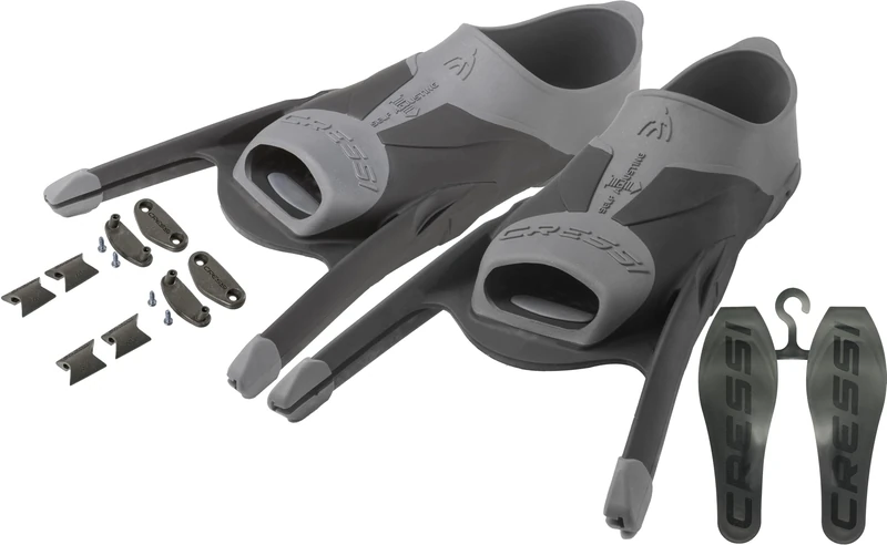 Cressi Men's Gara Modular Fins Foot Pocket (Made in Italy), Black/Grey, 40/41-6.5/7.5