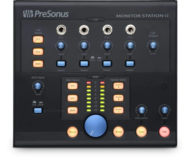 PreSonus Monitor Station V2, Desktop Studio Control Center with Monitor Volume Controller and Headphone Amplifier