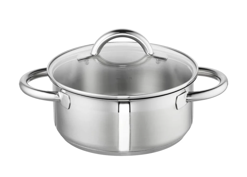 Schulte-Ufer Loop Stewing Pan 20 cm Approx. 2.5 L with Glass Lid 18/10 Steel