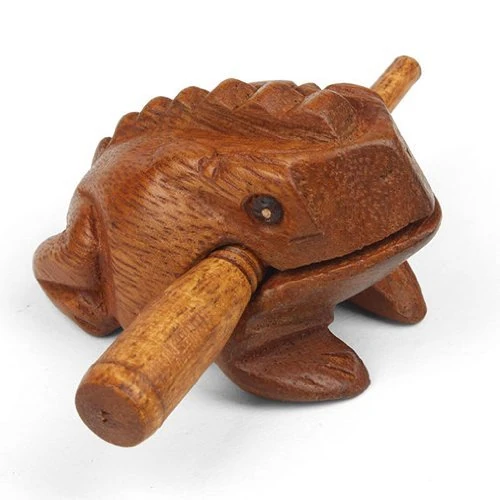 Mystery Mountain Frog Güiro - Fair Trade Percussion Instrument - Brown, Acacia Wood - Fun for All Ages