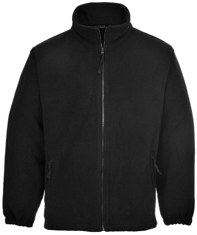 Portwest Aran Fleece Jacket - Black, Medium - F205BKRM