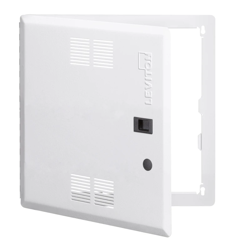 Leviton 47605-14S 14-Inch Vented Premium Hinged Structured Media Door, White