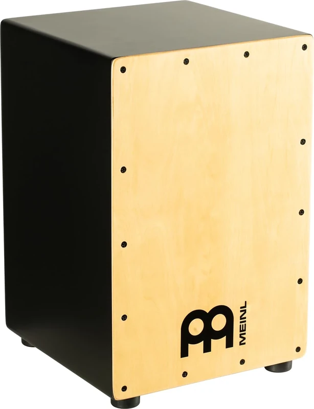 Meinl Percussion Headliner Cajon Instrument - Compact Drum Box with 2 Snare Wires - Playing Surface Maple (MCAJ100BK-MA)
