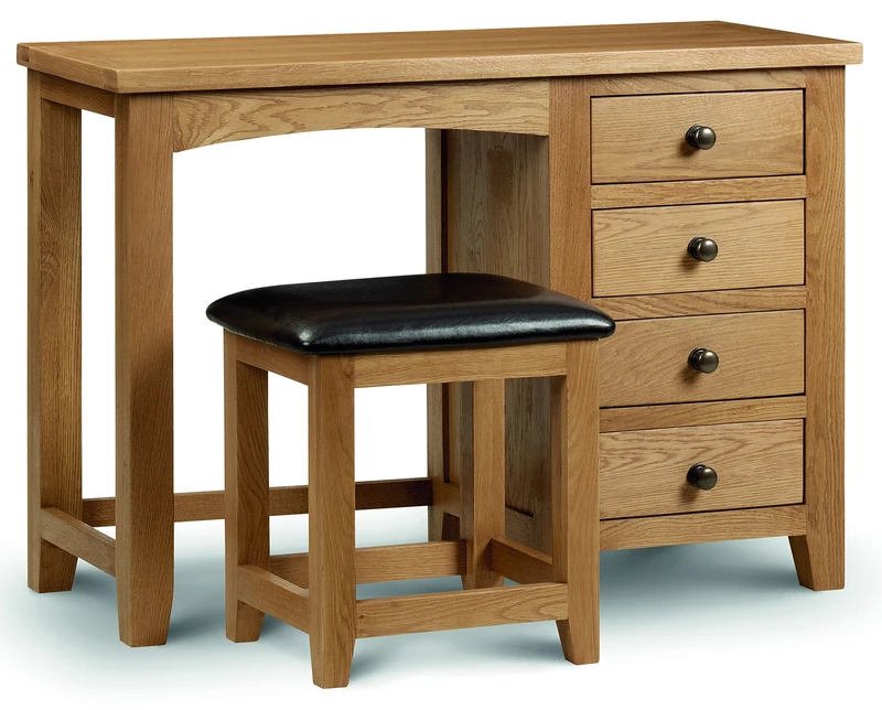 Julian Bowen Marlborough Single Pedestal Dressing Table, Oak