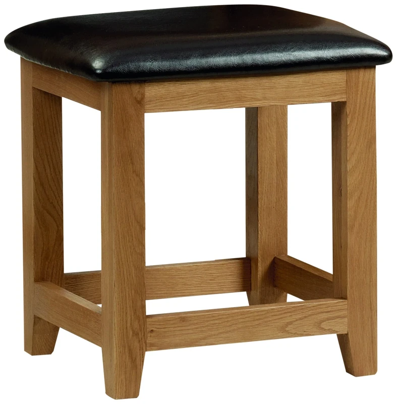 Julian Bowen Marlborough Dressing Stool - Oak/Dark Brown Stools