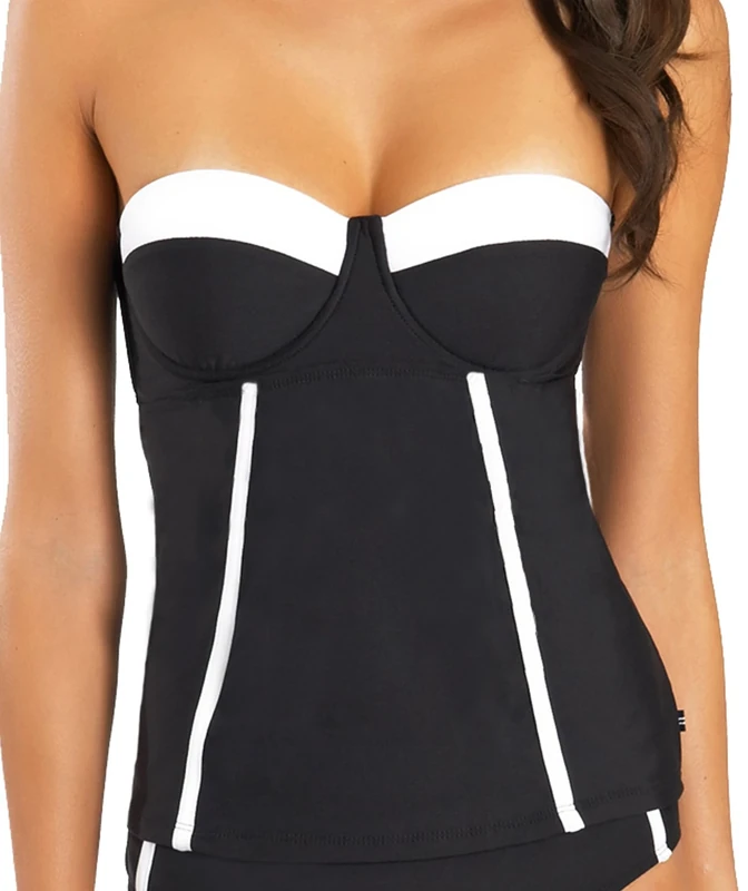 Nautica Women's Spindle Molded Cup Bandini NA82155 Black Swimsuit Top 8 - Image 1