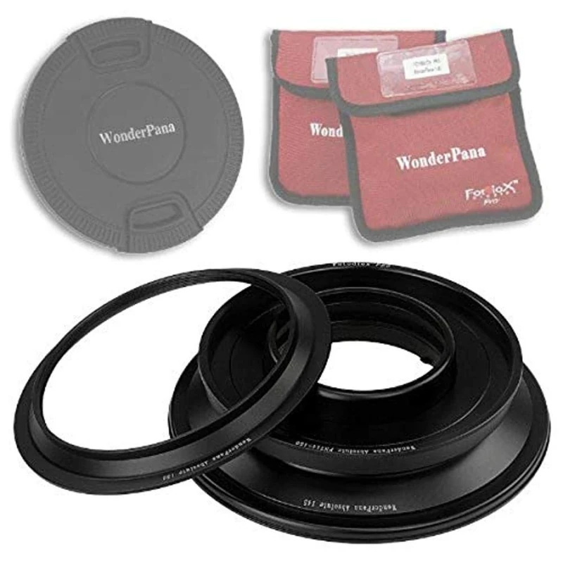 WonderPana Absolute Core for the Panasonic Lumix G Vario 7-14mm f/4.0 Aspherical Lens (Micro Four Thirds Format) - 130mm Adapter Ring (for Cokin X-Pro Filter System), 150mm Adapter Ring (for Lee SW-150 Filter System) and 145mm Filter Ring with 145mm Heavy Duty Inner Pinch Lens Cap