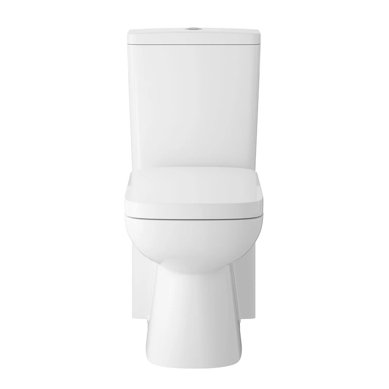 Hudson Reed CPC001 Arlo | Modern Bathroom Flush to Wall Pan with Cistern and Toilet Seat Included, 795mm x 350mm, White